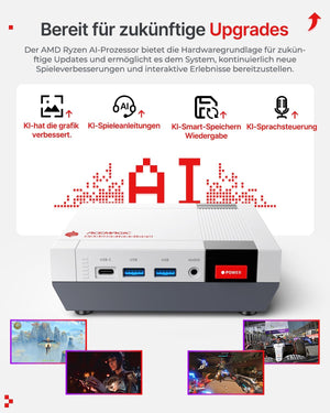 ACEMAGIC Retro X5 Mini Gaming PC, AMD Ryzen AI 9 HX 370 (65W TDP), 32GB DDR5 1TB NVMe SSD,